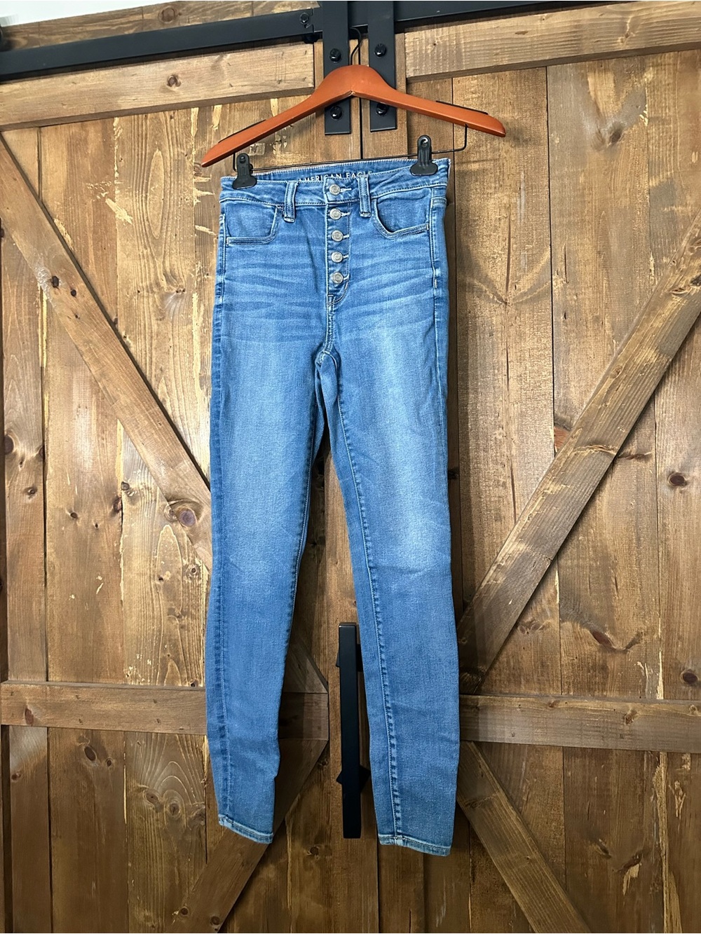 High-Rise Button-Fly Blue Women's Jeans
